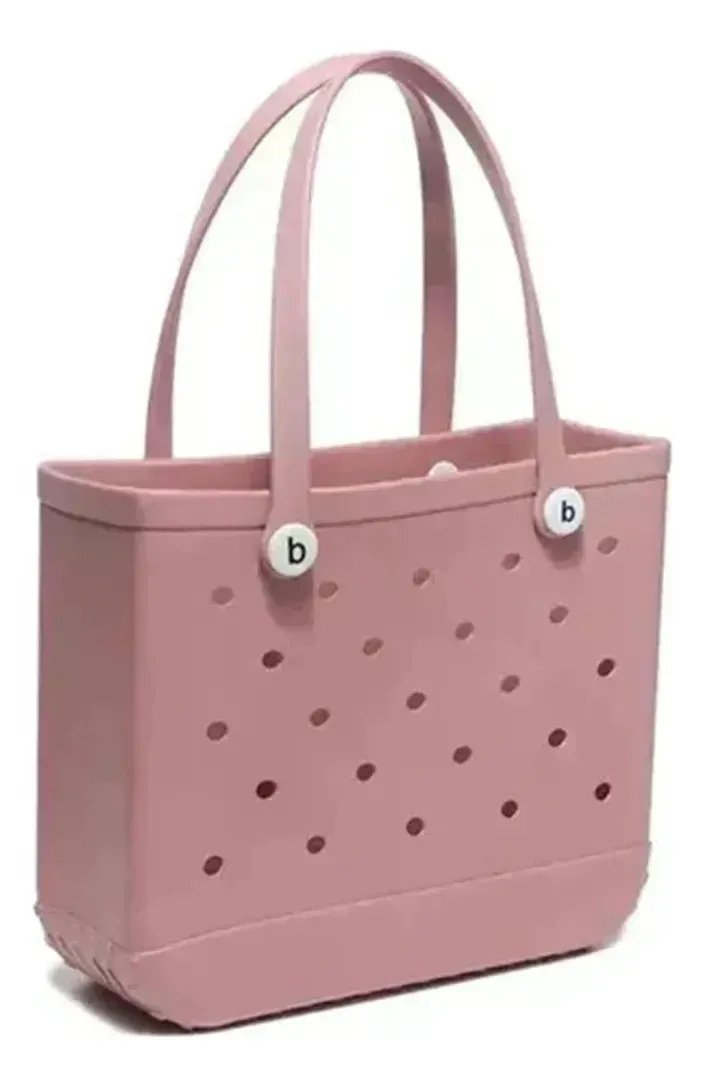 Cartera Bolso Playero Klh Home Bolso Playero Color Rosa Pálido Lisa