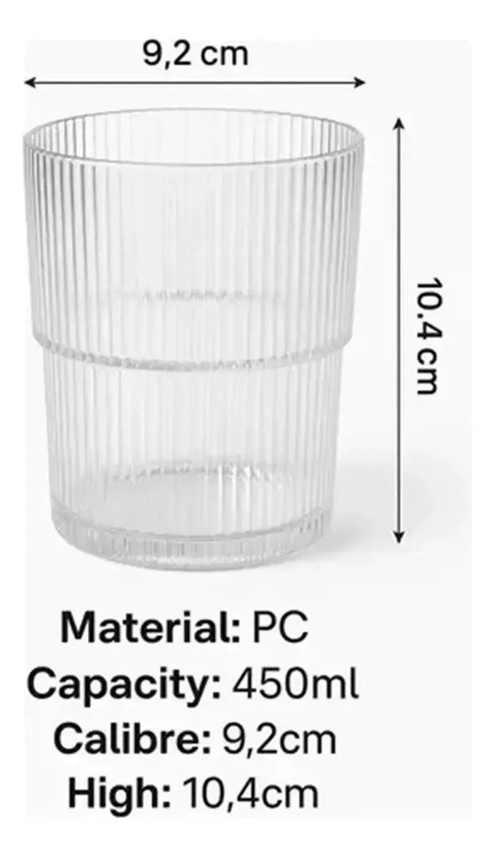 Vasos De Acrilico 450 Ml X6 Unidade Irrompibles Transparente - Image 2