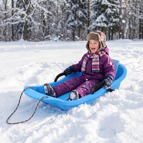 Trineo Infantil Para Nieve / Arena Con Frenos Y Respaldo