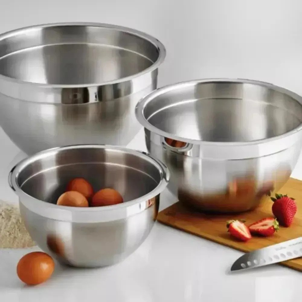 Set De 3 Bowls Ensaladera De Acero Inoxidable Con Tapa - Image 4