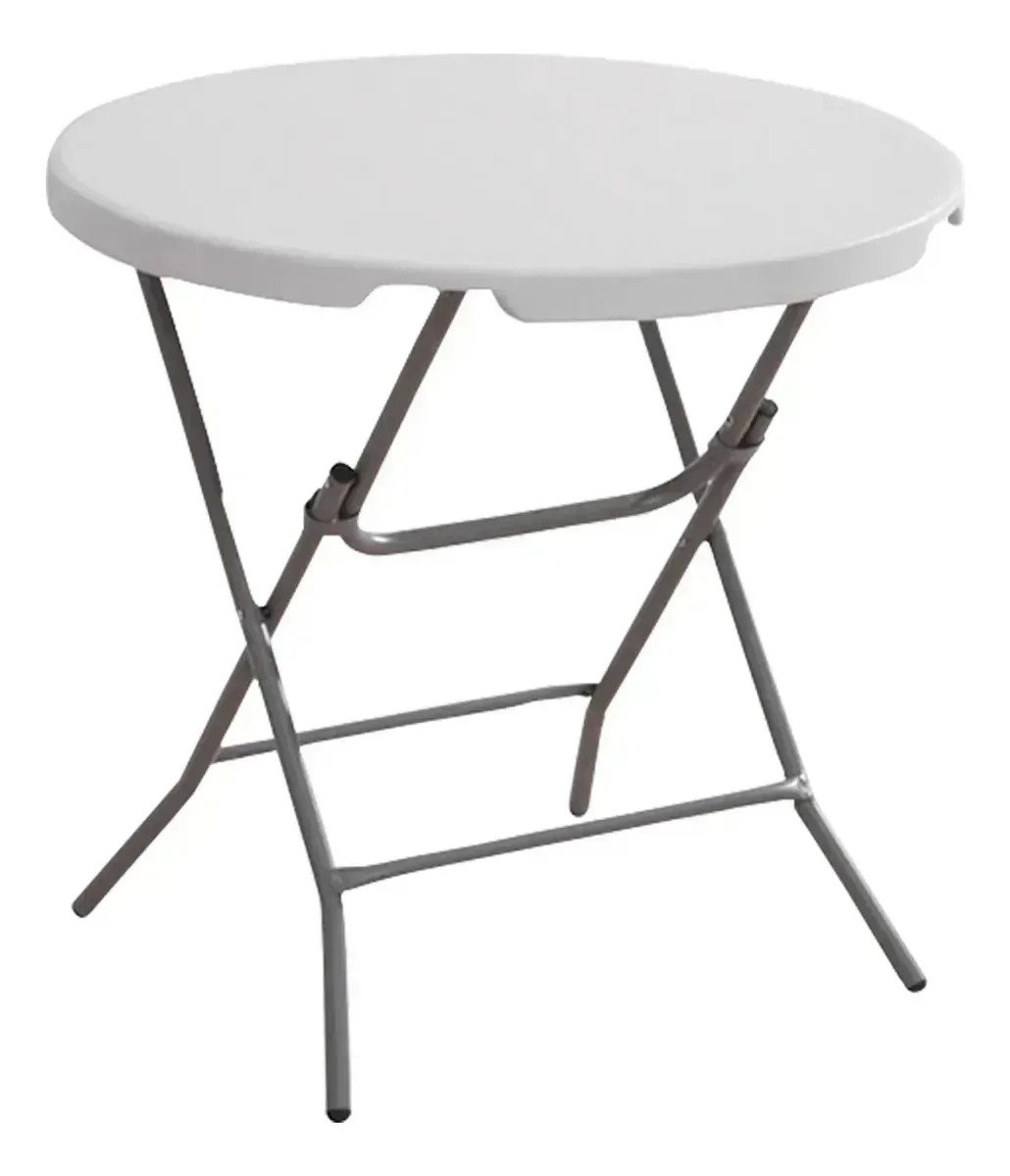 Mesa Plegable Redonda 80 Cm Reforzada Camping Jardin Bar - Image 3