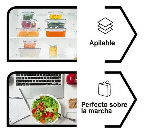 Set De 12 Tapers Frascos Herméticos De Plástico Para Cocina - Image 9