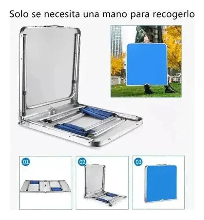 Mesa Plegable Aluminio Camping 120 Cm 4 Sillas - Image 4
