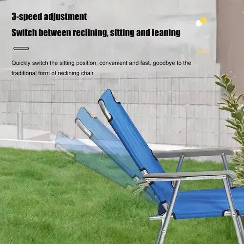 Silla Reposera Reforzada De 3 Posiciones Para Playa Y Jardín - Image 6