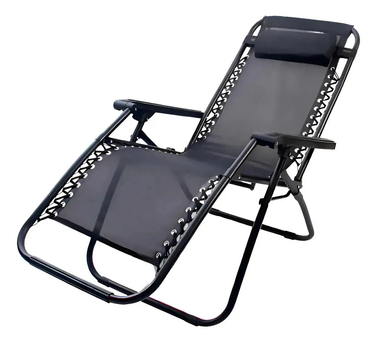 Reposera Plegable Gravedad Cero Playa Camping Jardin Negra - Image 3