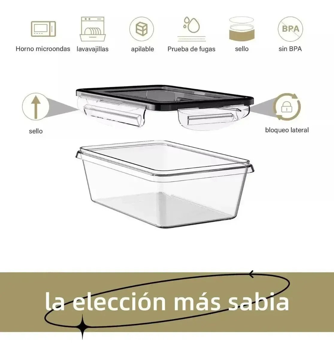 Set De 20 Tapers Frascos Herméticos De Plástico Para Cocina - Image 5