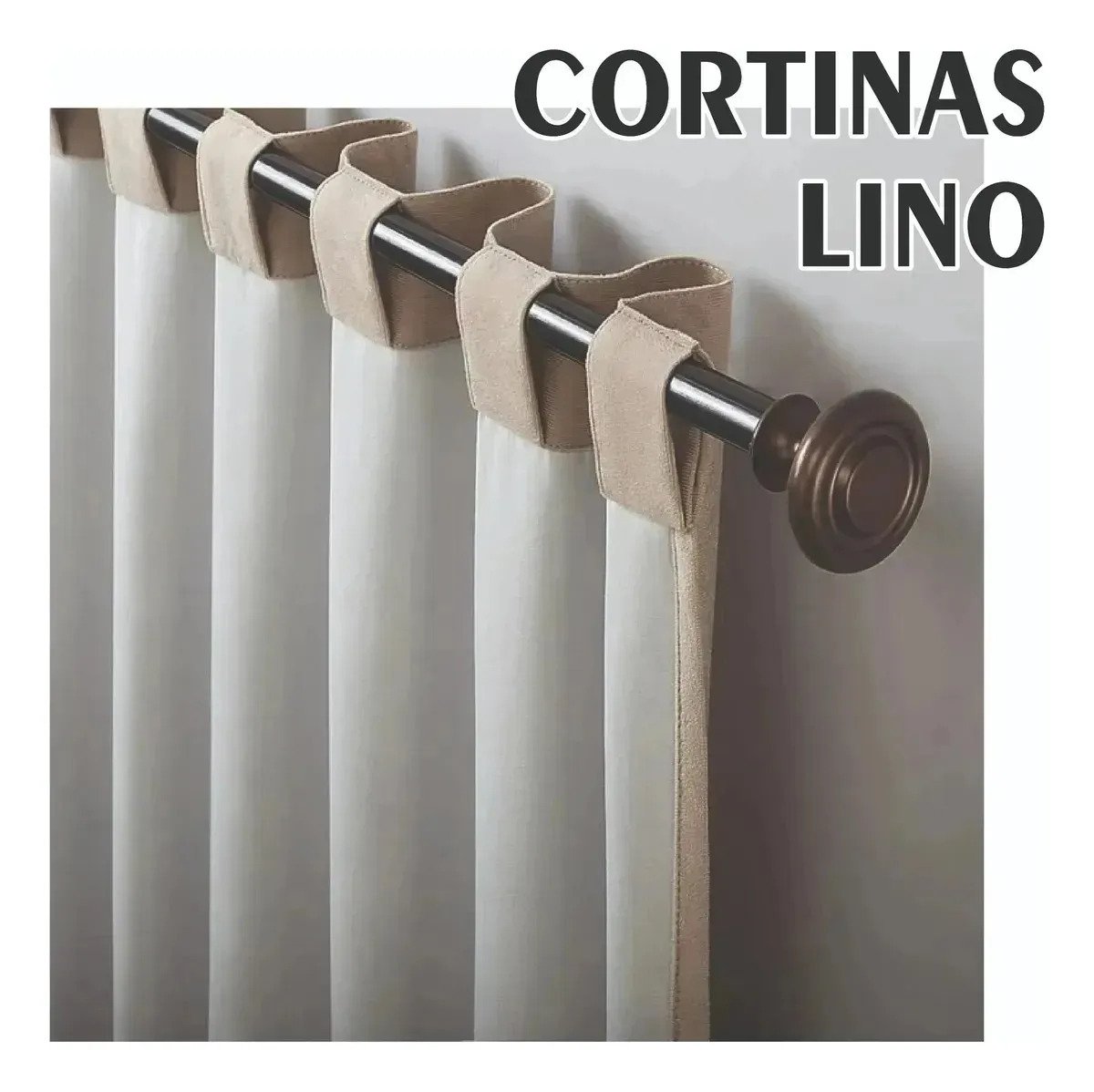 Cortina Blackout Lino 140x210 Cm 2 Paños Total Oscuridad - Imagen 4