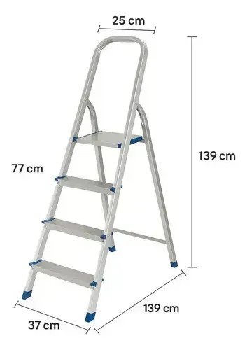 Escalera Tijera De Aluminio Antideslizante Reforzada - Image 3