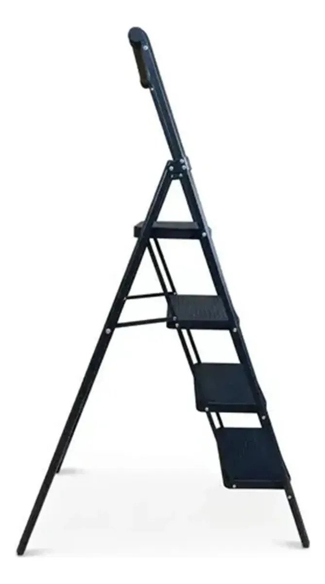 Escalera Plegable 4 Escalones Tipo Tijera Negra Para Hogar - Image 4