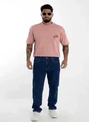 Jean Pantalon Hombre Denim Recto Premium Azul Liso Talles