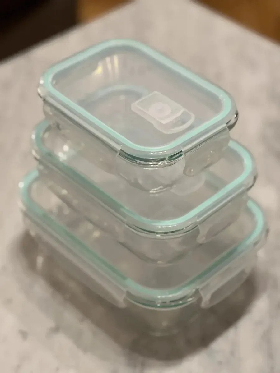 Set De 3 Tuppers De Vidrio Herméticos Aptos Para Microondas - Image 2