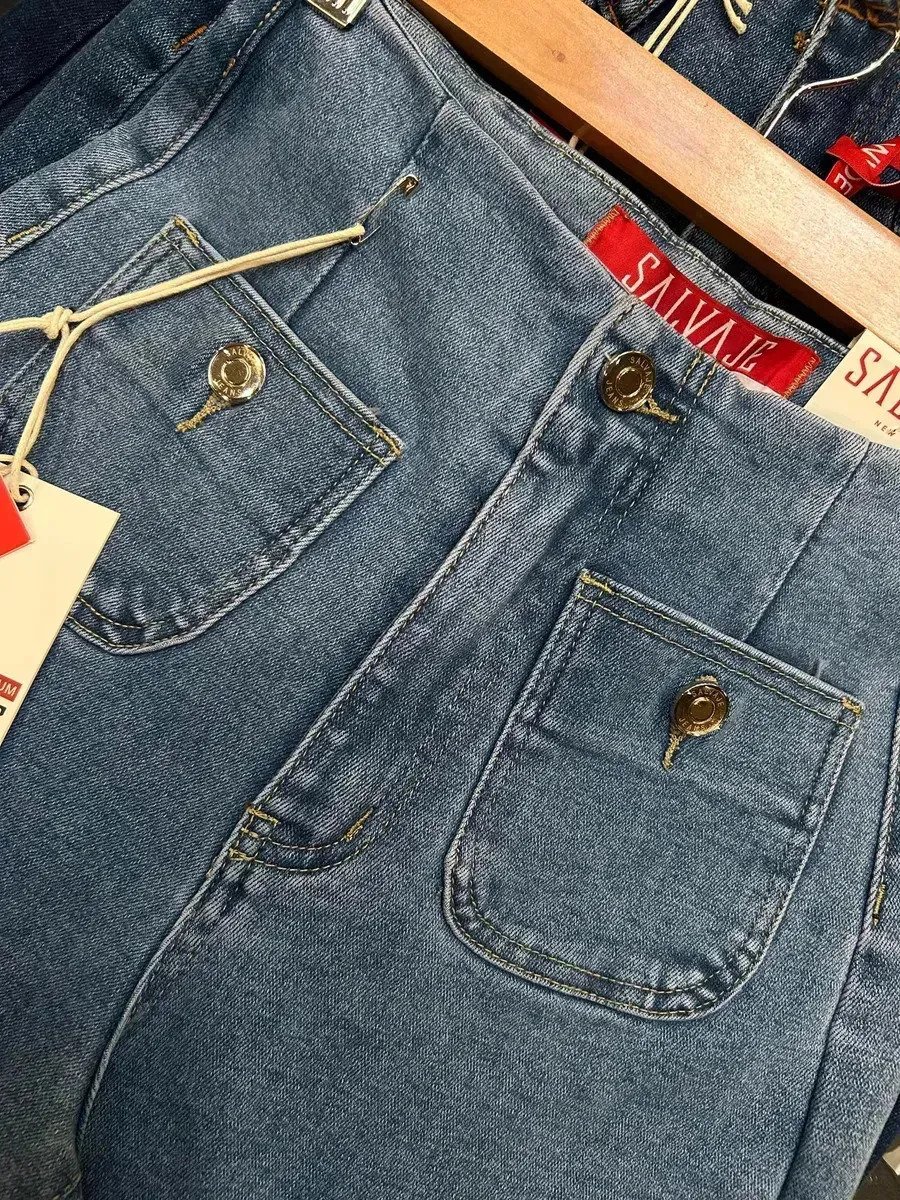 Jean Mujer Denim Elastizado Wide Leg Bolsillos Premium - Image 4