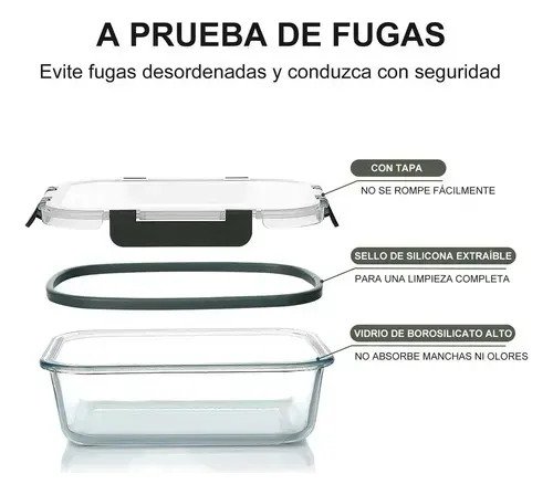 Set 12 Tapers Vidrio Herméticos Para Cocina - Image 5