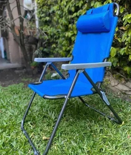 Silla Reposera Reforzada De 3 Posiciones Para Playa Y Jardín - Image 4