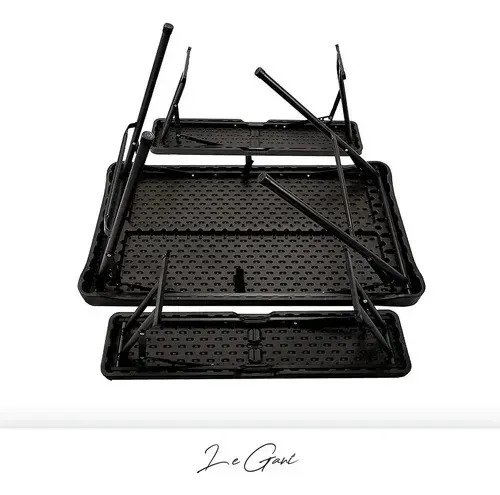 Mesa De Camping Plástica Plegable Con 2 Bancos Tipo Valija - Image 7