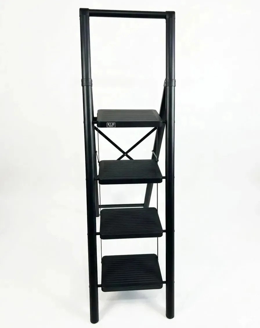 Escalera Plegable 4 Escalones Tipo Tijera Negra Para Hogar - Image 8