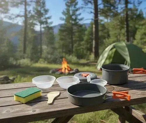 Kit De Camping 7 Piezas Para 2 Personas Con Sartén - Imagen 4