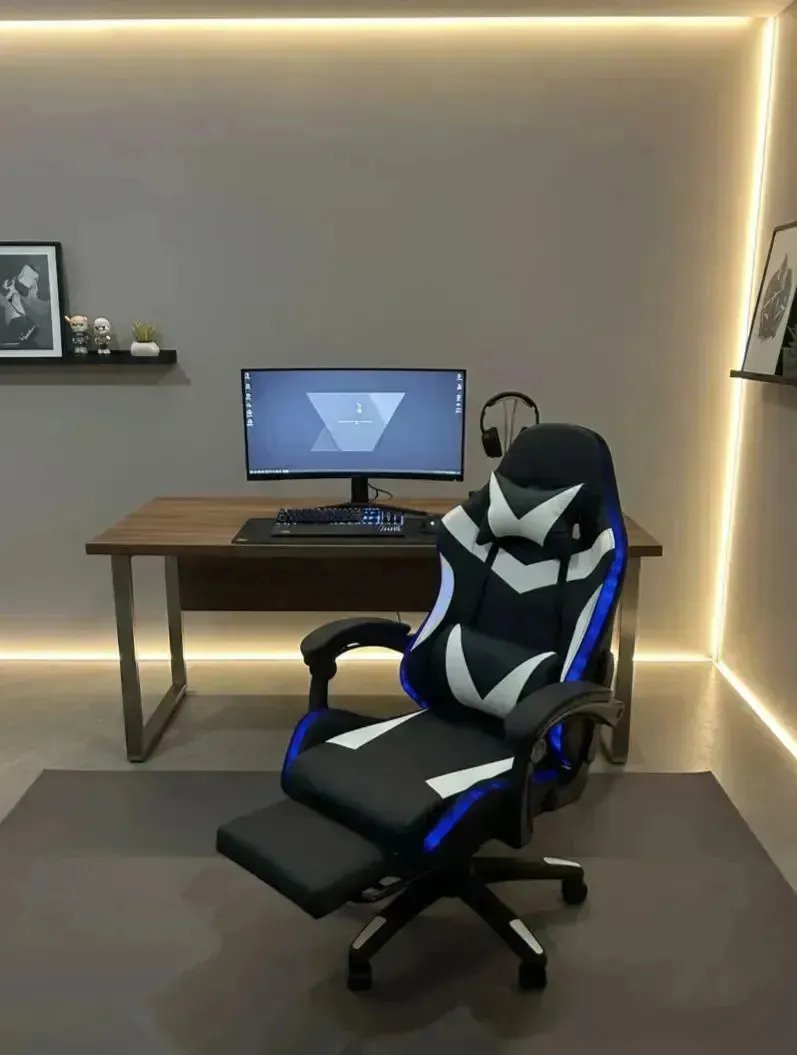 Silla Gamer Para Escritorio Con Luces Led Multicolor Para Pc