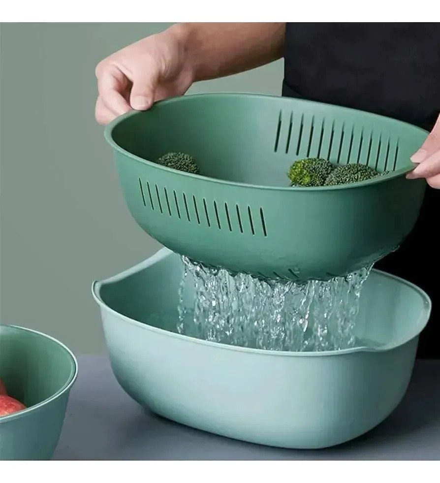Escurridor Colador Giratorio 2 En 1 Bowl 360°