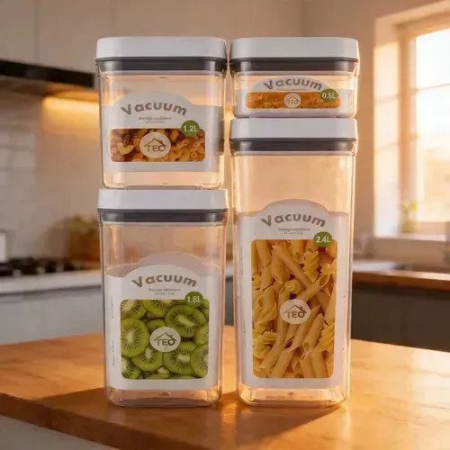 Set De 4 Frascos Tapers Herméticos Al Vacío Para Cocina - Image 2