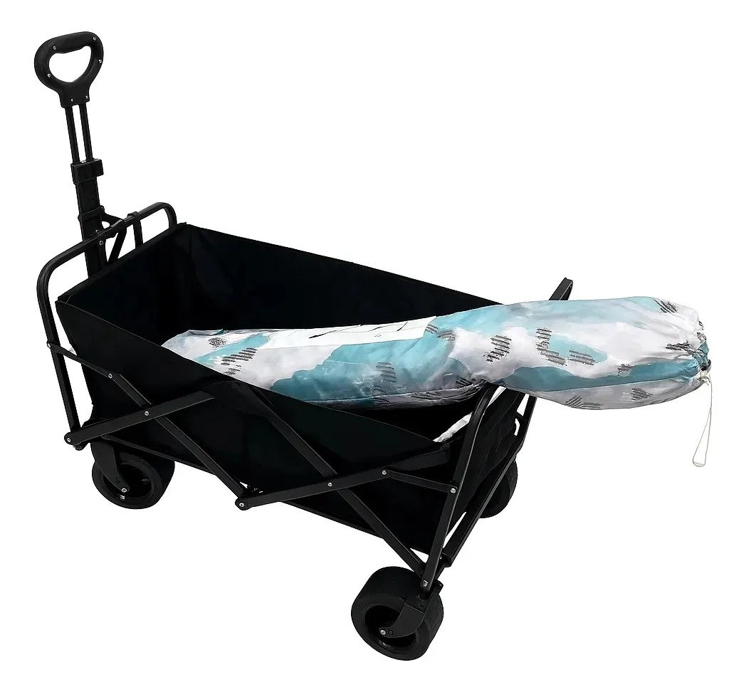 Carro Plegable Reforzado 100kg Carrito Compras Camping Playa - Image 4