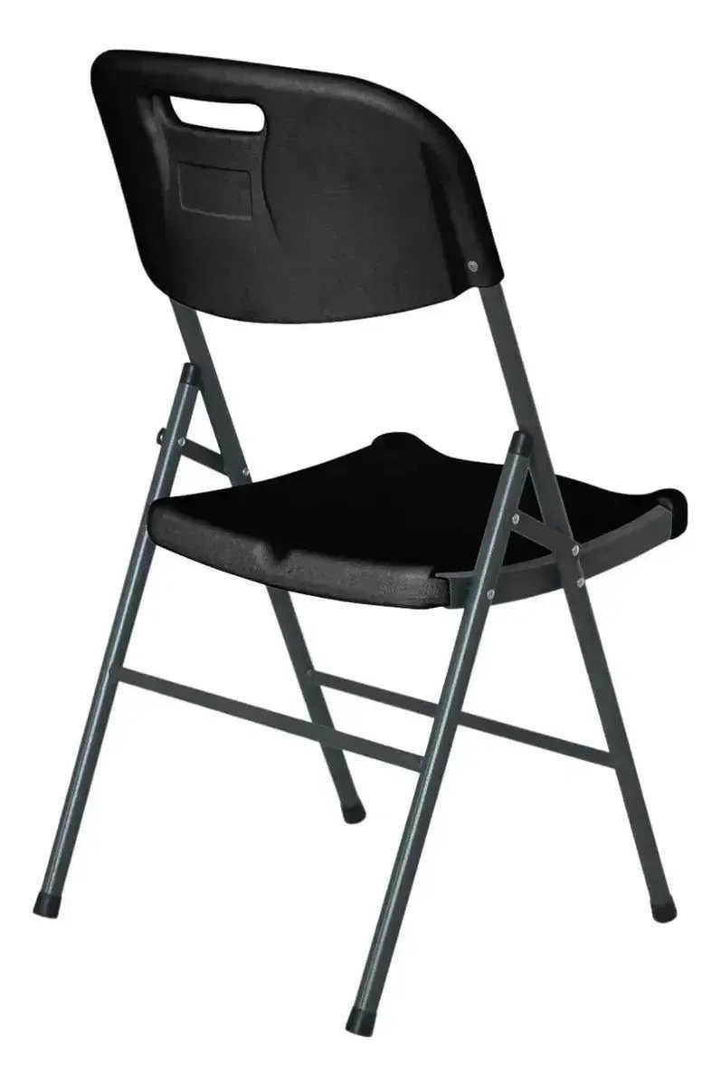 Silla Plegable Reforzada Negro O Blanco X2 Unidades Jardin - Imagen 4