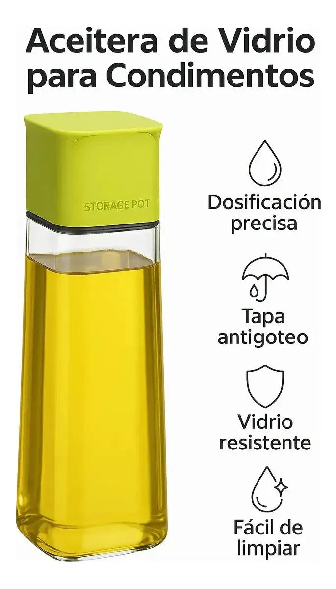 Aceitera Vinagrera De Vidrio De 500 Ml Para Condimentos - Image 4