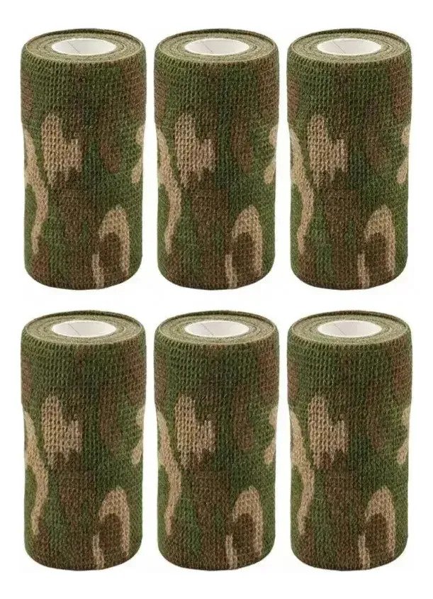Set X6 Cinta Venda Autoadherente Camuflada 10 Cm X 4.5 M