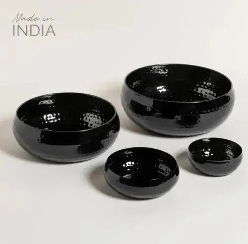 Juego De 4 Bowls Negros Redondos Acero Inoxidable Premium - Image 2