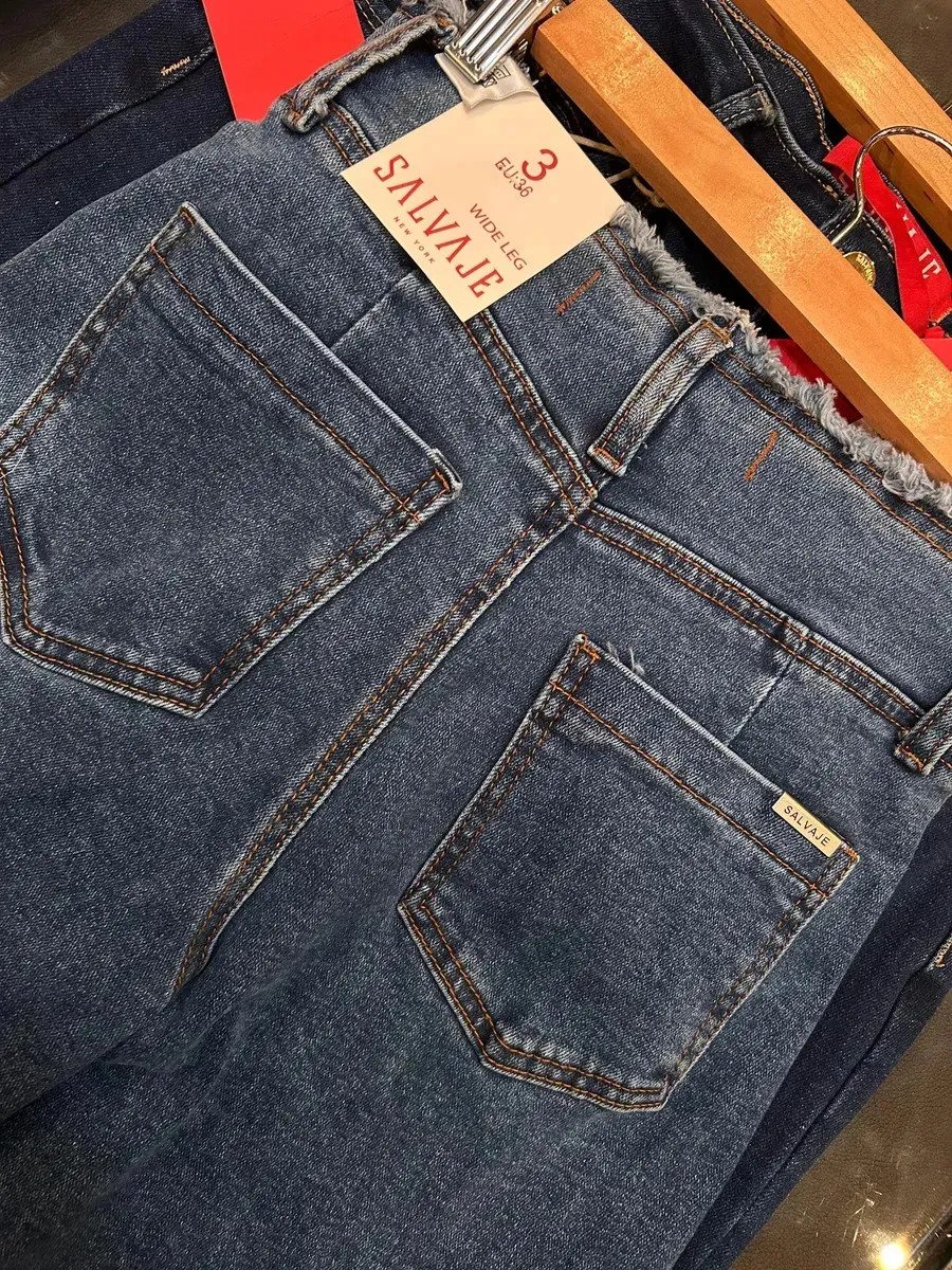 Jean Mujer Denim Elastizado Wide Leg Desilachado Premium - Image 6
