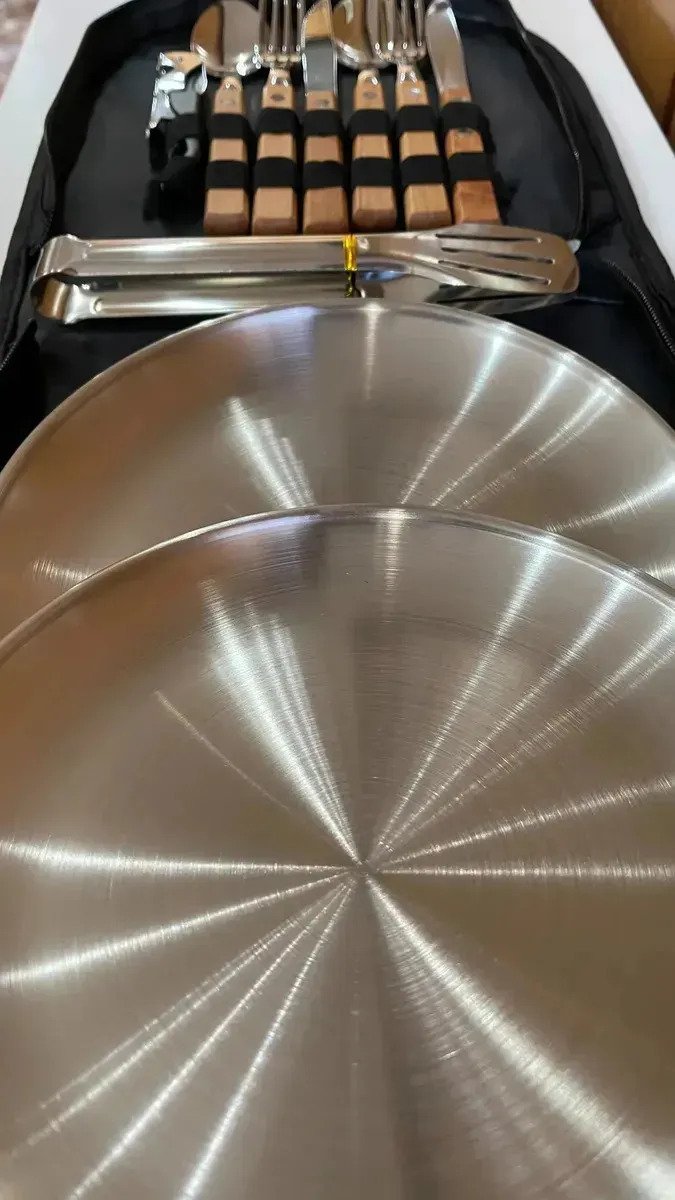 Set Cubiertos Platos Portátil Acero Inox Estuche - Image 4