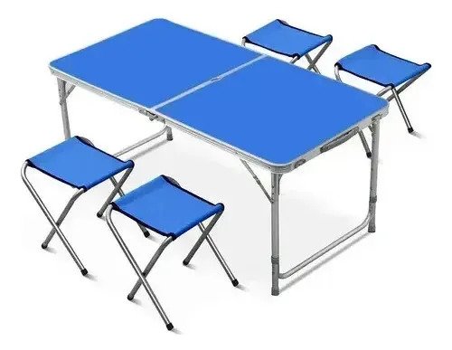 Mesa Plegable Aluminio Camping 120 Cm 4 Sillas - Image 5