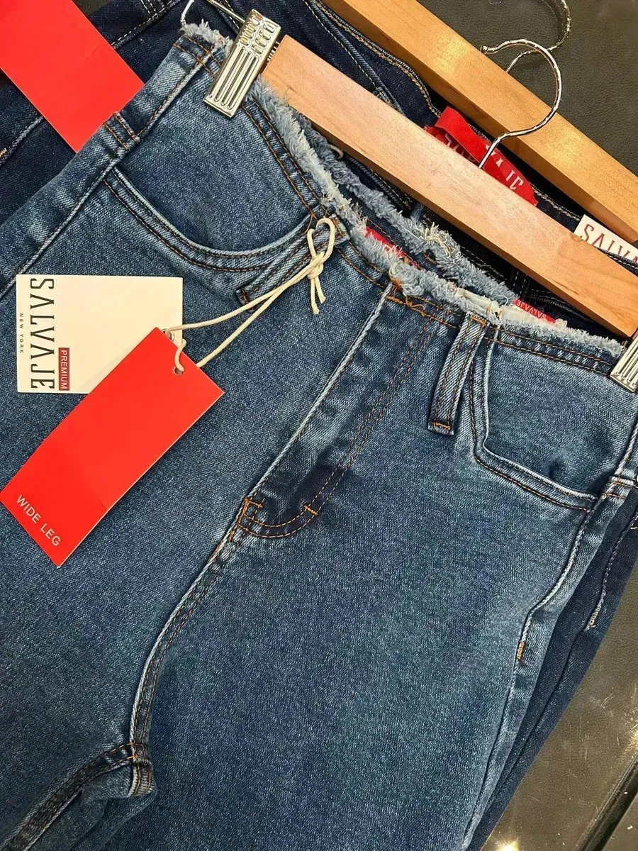 Jean Mujer Denim Elastizado Wide Leg Desilachado Premium - Image 5