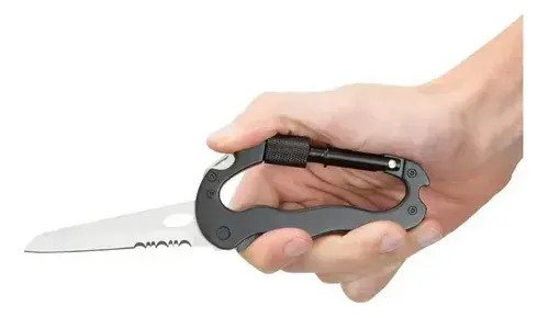 Gancho Mosqueton Tactico Multiuso Cuchillo Destornillador