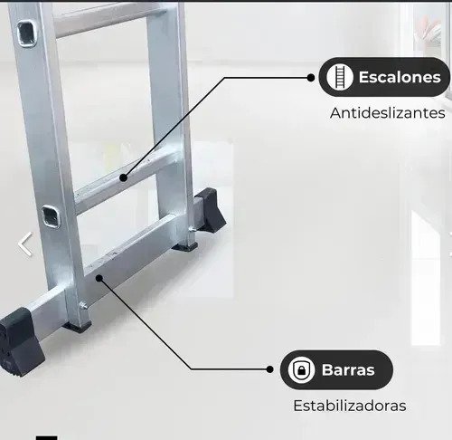 Escalera Aluminio Articulada 12 Escalones 4x3 - Image 4