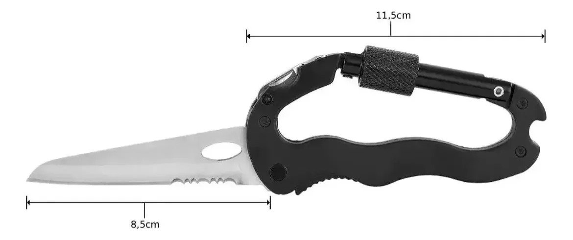 Gancho Mosqueton Tactico Multiuso Cuchillo Destornillador - Imagen 5