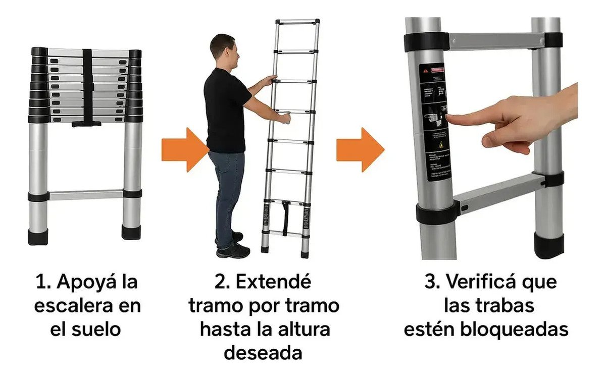 Escalera Telescópica Aluminio Plegable Extensible 3.8 Metros - Image 5