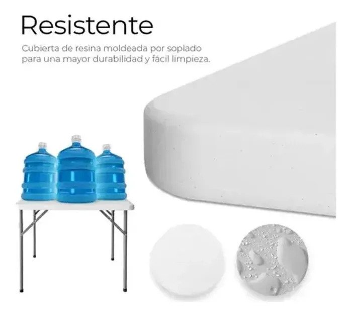 Mesa Plegable Cuadrada Plástico Resistente 86cm Jardin Exter - Image 4