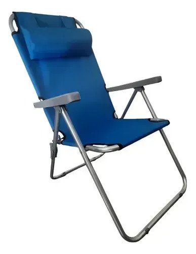Silla Reposera Reforzada De 3 Posiciones Para Playa Y Jardín