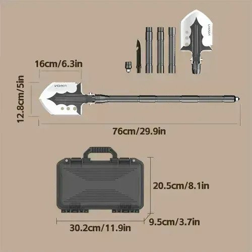 Pala Cuchillo Plegable Táctico Multiuso Para Supervivencia - Imagen 3