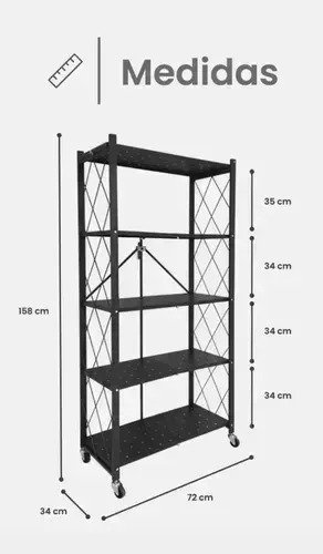 Carrito Plegable Organizador 5 Niveles Cocina - Image 2