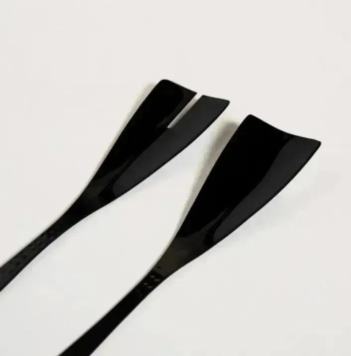 Set De 2 Cubiertos Para Ensalada Negros Rectos De 34 Cm - Image 2