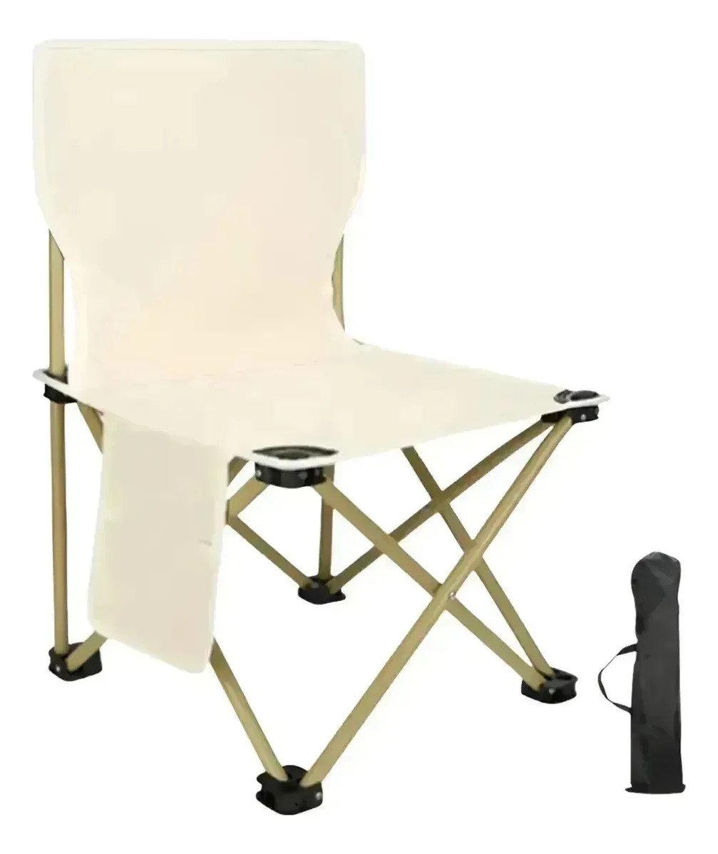 Silla Plegable Para Camping Con Bolsillo Lateral De 65x40 Cm