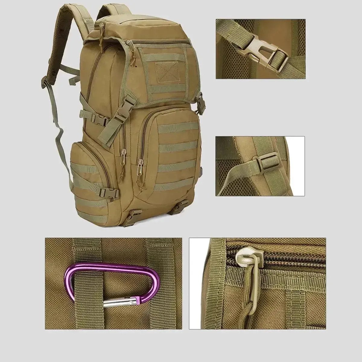 Mochila De Asalto 50 Litros Impermeable Tipo Militar - Image 5
