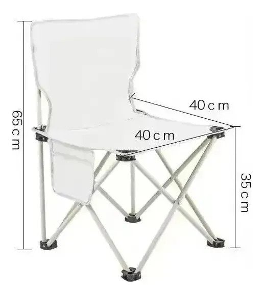 Silla Plegable Para Camping Con Bolsillo Lateral De 65x40 Cm - Image 2