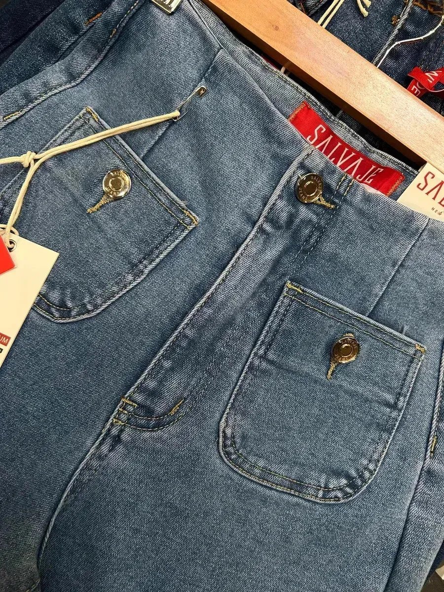 Jean Mujer Denim Elastizado Wide Leg Bolsillos Premium - Image 4