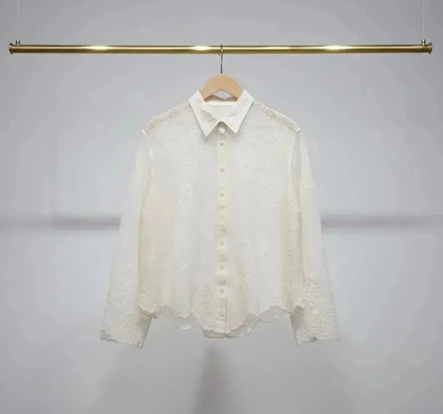 Camisa Blusa Estilo Broderie Premium Delicada De Mujer - Image 3