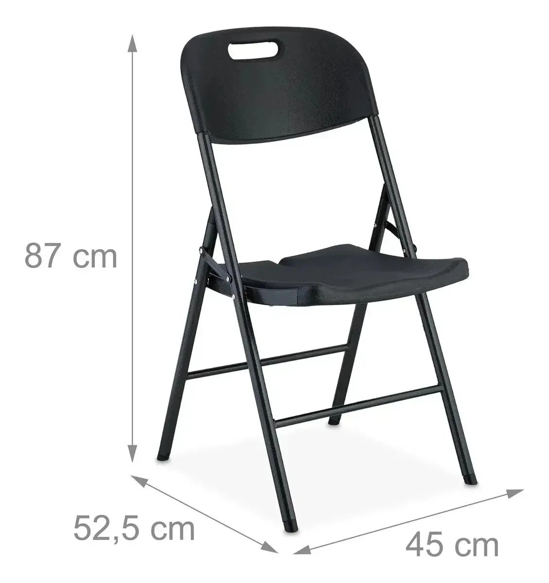 Silla Plegable Reforzada Negro O Blanco X2 Unidades Jardin - Imagen 3