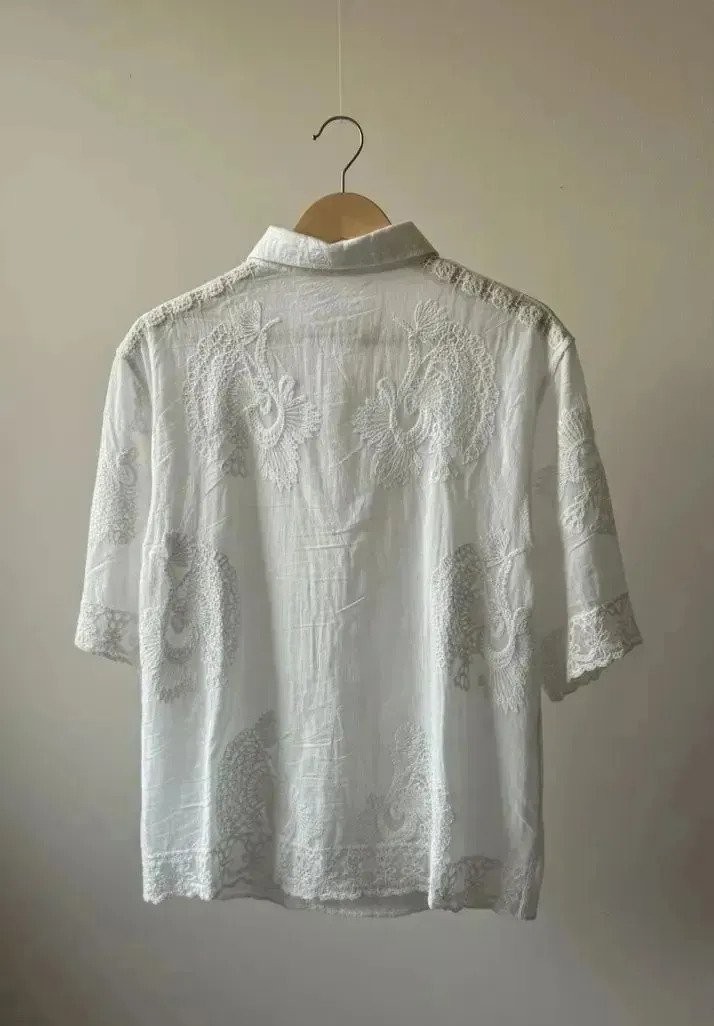Camisa Blusa Bordada Estilo Broderie Manga 3/4 Mujer - Image 5
