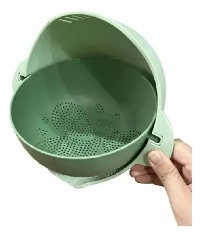 Escurridor Bowl Colador Doble 2 En 1 Giratorio Verdura Pasta - Imagen 5
